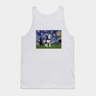 Siberian Husky in Adaptation of Starry Night by Van Gogh Tank Top